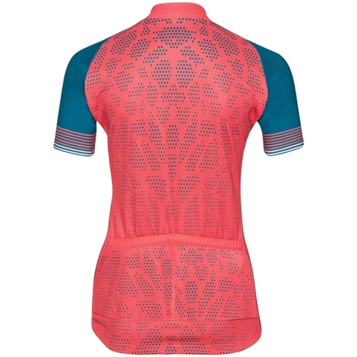 Odlo Stand-Up Collar S/S Full Zip Fujin Print W Dubarry/Crystal Teal 2 Odlo Stand-Up Collar S/S Full Zip Fujin Print W Dubarry/Crystal Teal - Image 2