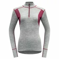 Devold Hiking Woman Half Zip Neck -pyöräkauppa 70164 1 greymelangebeetroot