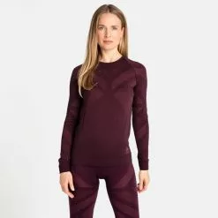 Odlo Kinship Warm Bl Top Crew Neck L/S Women -pyöräkauppa 71995 3 winetastingmelange