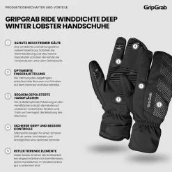 Gripgrab Ride Windproof Deep Winter Lobster Gloves -pyöräkauppa 74578 2 black