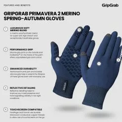 Gripgrab Primavera Merino Midseason Gloves 2 -pyöräkauppa 74586 2 navyblue