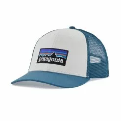 Patagonia P-6 Logo Lopro Trucker Hat -pyöräkauppa 76033 1 whitewwavyblue