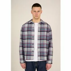 Knowledgecotton Apparel Big Checked Heavy Flannel Overshirt - Gots/Vegan -pyöräkauppa 76991 3 chinablue