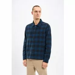 Knowledgecotton Apparel Classic Checked Cotton Buttoned Overshirt -pyöräkauppa 76993 5 blackjet