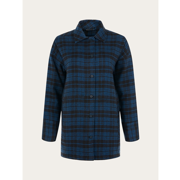 Knowledgecotton Apparel Oversized Checked Cotton Button Overshirt 1 Knowledgecotton Apparel Oversized Checked Cotton Button Overshirt