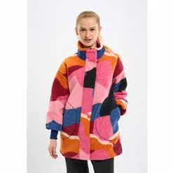 KnowledgeCotton Apparel Oversized Printed Teddy Zip - Grs/Vegan -pyöräkauppa 77006 3 pinkmulti