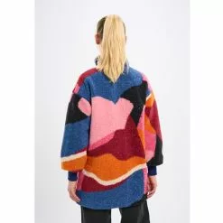 KnowledgeCotton Apparel Oversized Printed Teddy Zip - Grs/Vegan -pyöräkauppa 77006 4 pinkmulti