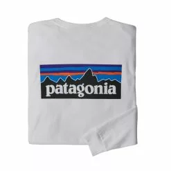 Patagonia M's L/S P-6 Logo Responsibili-Tee -pyöräkauppa 77642 1 white