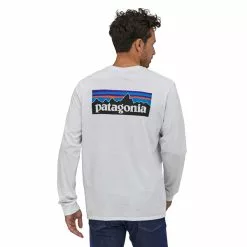 Patagonia M's L/S P-6 Logo Responsibili-Tee -pyöräkauppa 77642 3 white