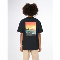 Knowledgecotton Apparel Loose Camp Front Print T-Shirt - Gots -pyöräkauppa 78204 3 blackjet