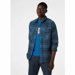 Helly Hansen Lokka Organic Flannel LS Shirt -pyöräkauppa 79142 3 deepsteelplaid