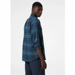 Helly Hansen Lokka Organic Flannel LS Shirt -pyöräkauppa 79142 4 deepsteelplaid