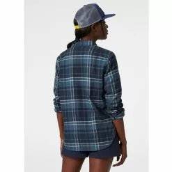Helly Hansen W Lokka Organic Flannel LS Sht -pyöräkauppa 79143 4 navyplaid