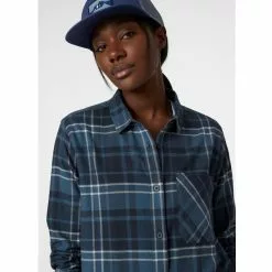 Helly Hansen W Lokka Organic Flannel LS Sht -pyöräkauppa 79143 5 navyplaid