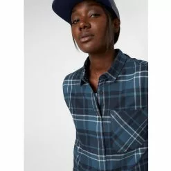 Helly Hansen W Lokka Organic Flannel LS Sht -pyöräkauppa 79143 6 navyplaid